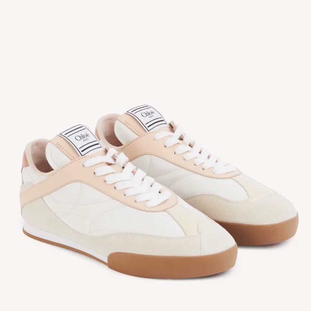 Chloe Kick Sneakers Tan Peach White